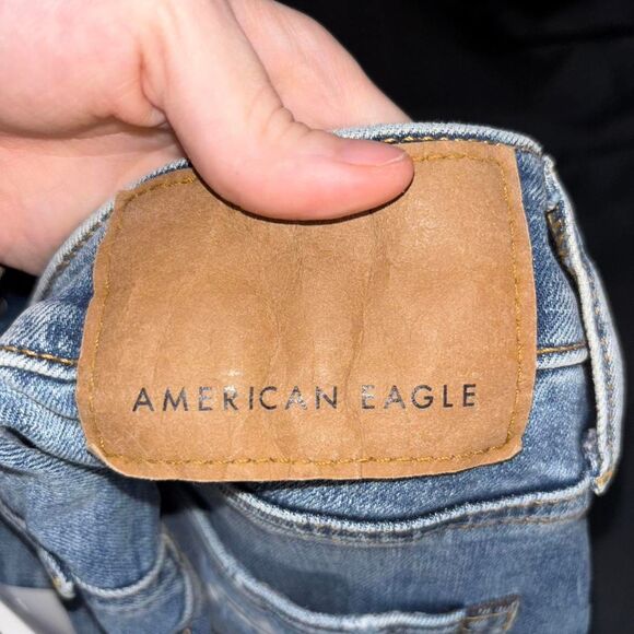 American Eagle 28x28 AirFlex+ Athletic Skinny Distressed Patched Jeans NWT - Picture 6 of 8